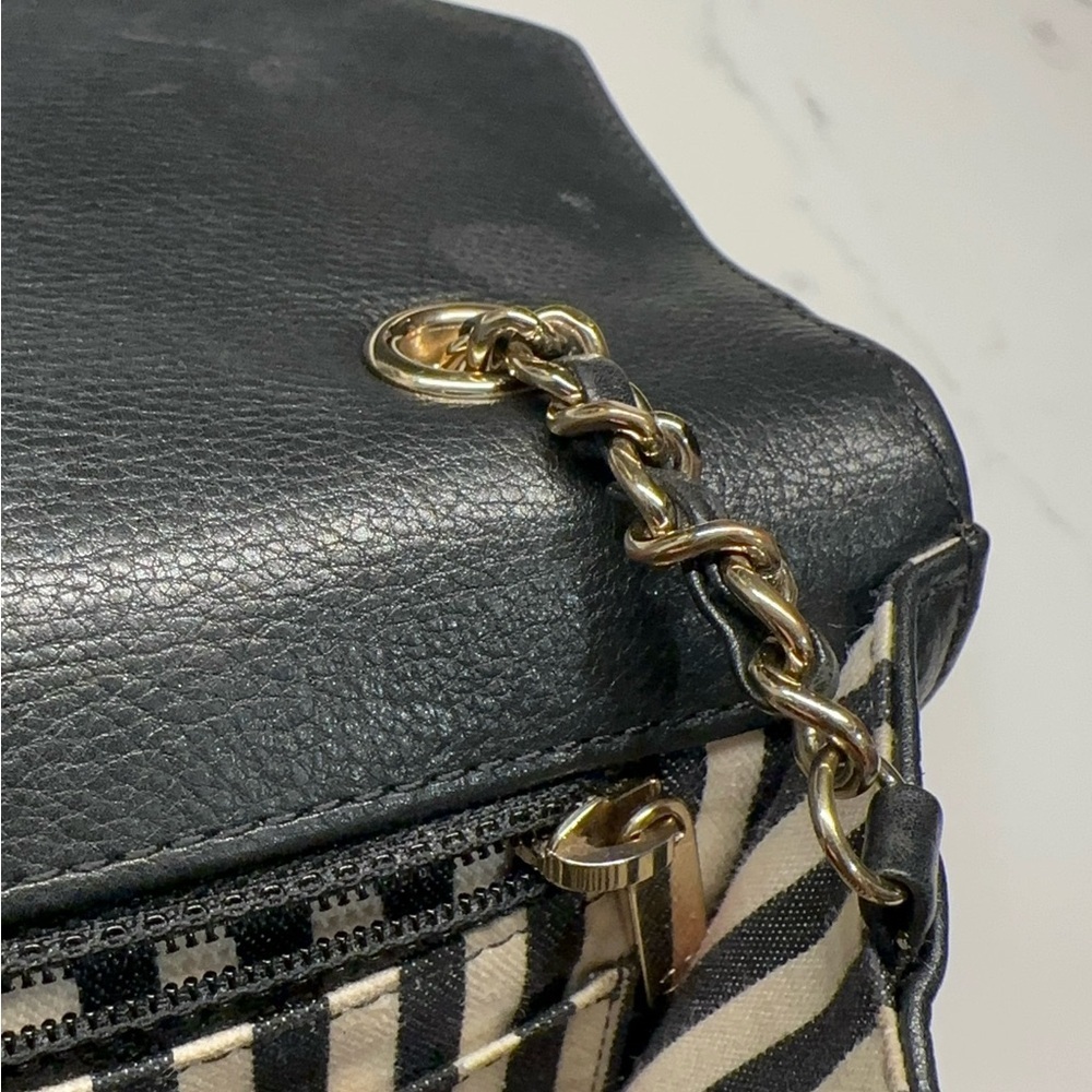 CHANEL Quilted Chevron Calfskin Small Single Flap Black Crossbody Bag + Dust Bag - Picture 9 of 15